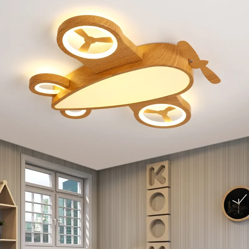 Nordic Airplane Ceiling Lamp Iron Sconces AC220V Remote Control Children Bedroom Ceiling Light for Kids Baby Boy Illuminate