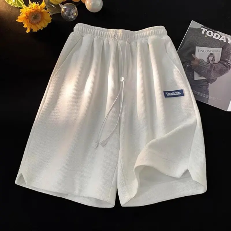 

Летние мужские белые повседневные шорты, американские дышащие синие спортивные брюки, простые однотонные баскетбольные шорты, новинка 2023 года