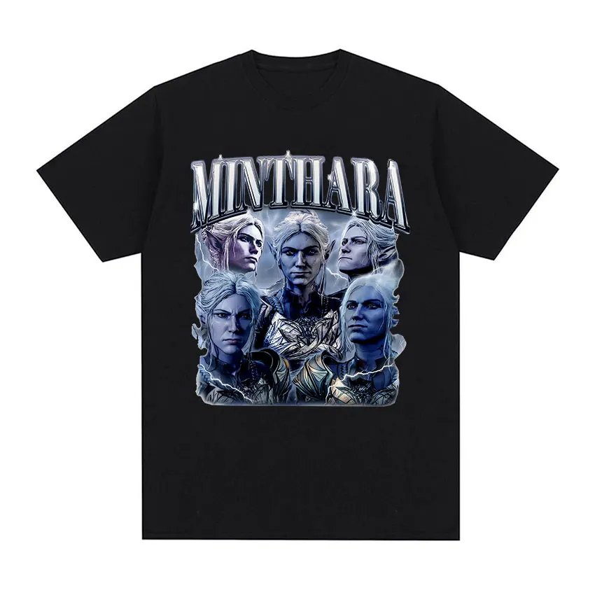 Game Minthara Astarion Baldurs Gate 3 Graphic T Shirt Men Fashion Retro Gothic T-Shirt 100% Cotton Oversized Tshirts Tops Unisex