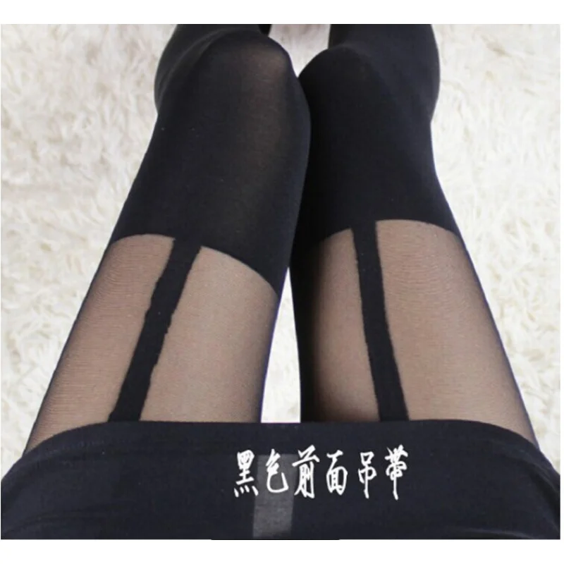 

Оптовые женские колготки-гольфы с эффектом подвязок, имитация чулок на бедрах, для весны и осени