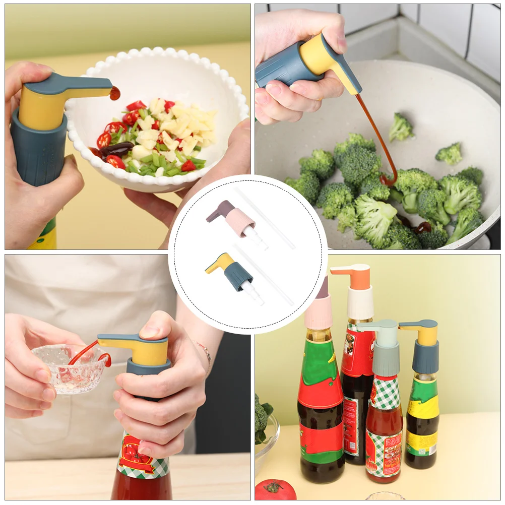 

2Pcs Plastic Press Pump Head for Oyster Sauce Ketchup Syrup Oil Dispenser Bottle Nozzle Kitchen Squeezer Pressure Pump Extruder