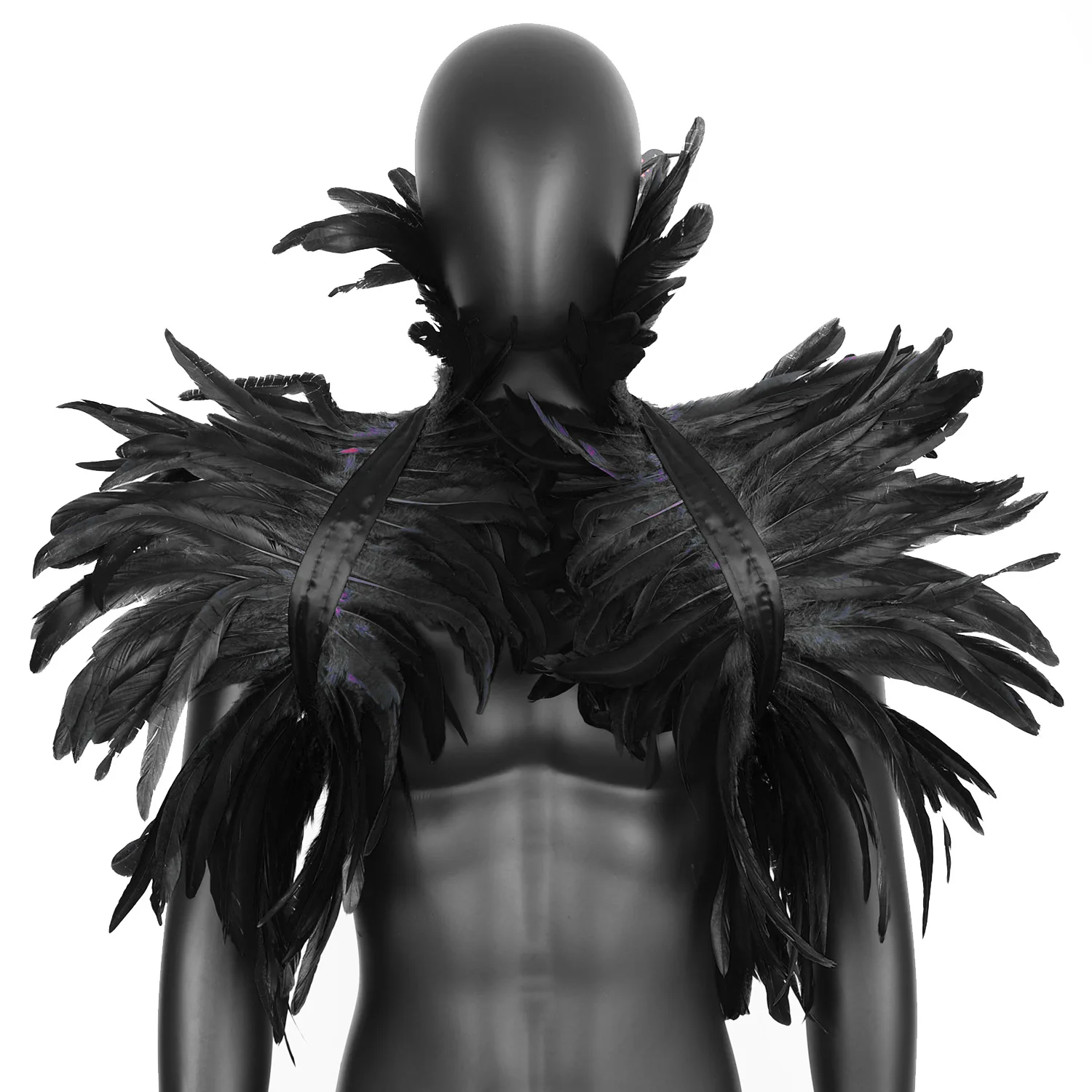 Готический стиль, шаль с перьями, сценическое шоу, маскарад, костюм на Хэллоуин, аксессуары, благородный темперамент, женский реквизит для выступления на сцене