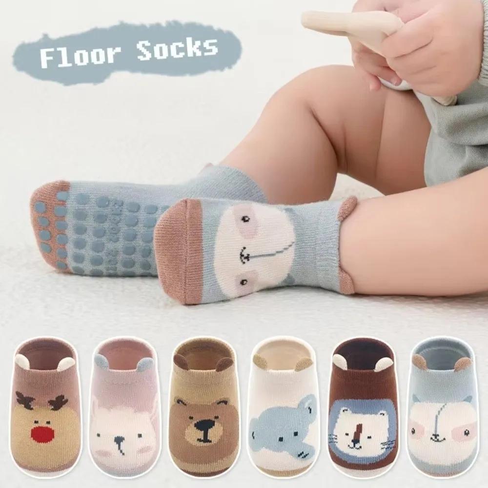 1Pair New Cotton Kids Cotton Socks Breathable Soft Toddler Short Socks Non-slip Baby Floor Socks Boys and Girls