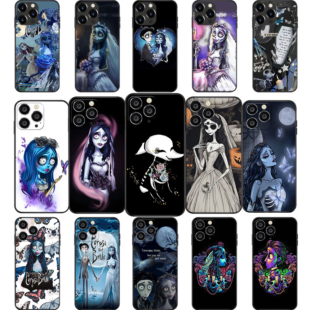 IQ-20 Halloween Corpse Bride Soft Case For iPhone 11 12 13 14 15 Pro Max Mini Plus