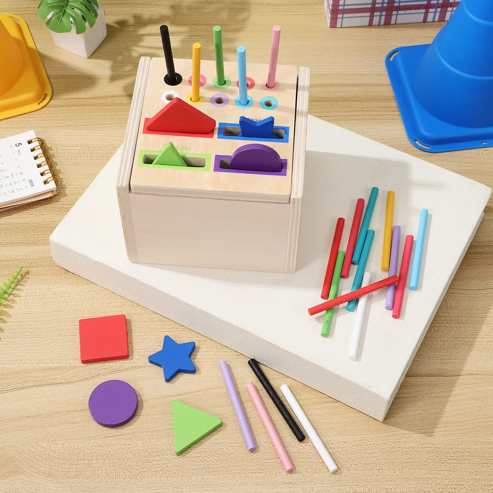 

Деревянная коробка для сортировки по цвету Монтессори: развивающая игра для малышей и дошкольников, стимулирующая развитие мозга