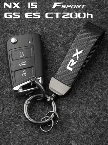 Leather Carbon Fiber Car Key Ring Keychain Keyrings For Lexus RX NX F Sport CT200h LS IS ES UX LX GS GX LC LF-1 LF-A RC Auto