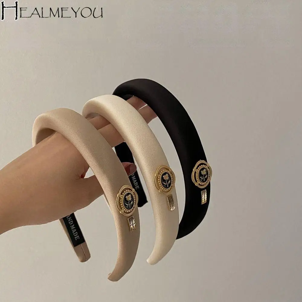 

Girls Lady Exquisite Headress Elegant Temperament Hair Accessories Retro Flower Hair Hoop Hepburn Style Hairband Women Headband