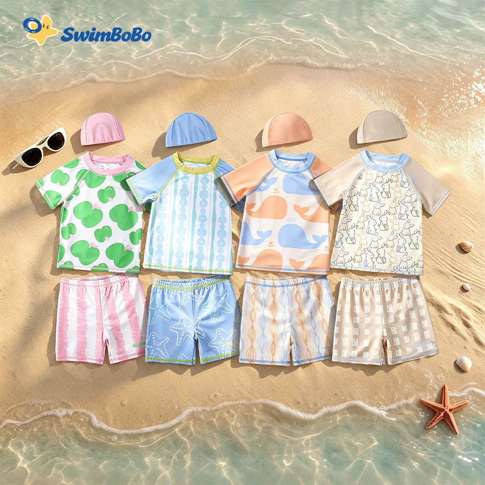 Kids Rash Guard Swimwear Boys Girls UPF 50+ Bathing Suit Summer Toddler Beachwear Swimsuit
