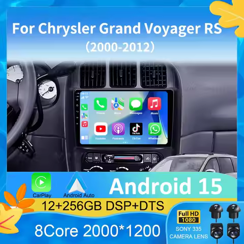 For Dodge Caravan 4 For Chrysler Grand Voyager RS 2000 - 2012 Android 15 Carplay Auto Car Radio Multimedia Video Player Screen