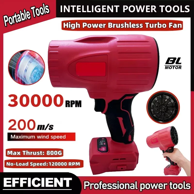 

Для Milwaukee: Бесщеточный электрический воздуходувка-пистолет 18В, 30000 об/мин, мощный турбовентилятор, воздушный пистолет для сушки автомобилей и инструментов