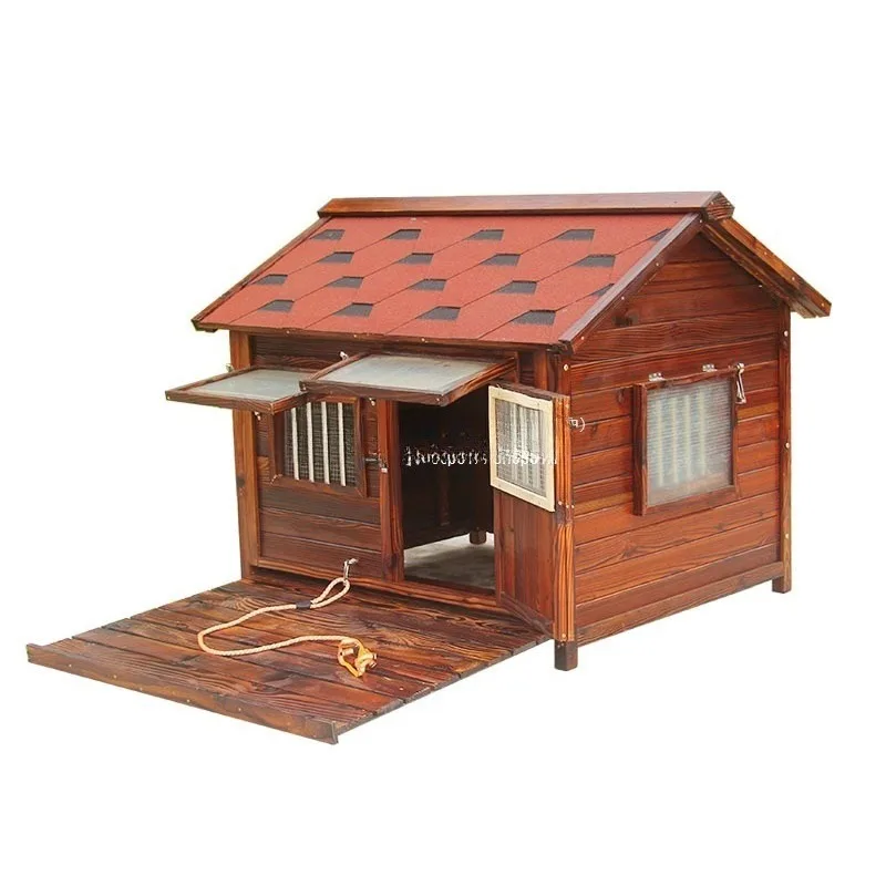 Dog House Outdoor Large Hair Kennel Rainproof  Cage Outdoor Shepherd Wooden Waterproof House Dog