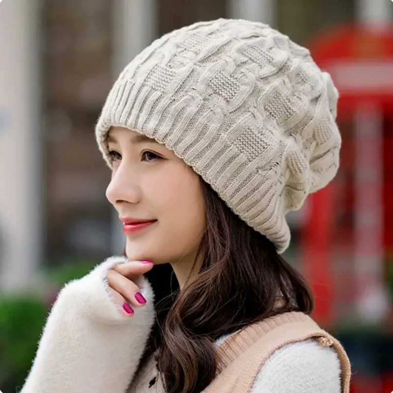 Ladies Men Unisex Knitted Winter Oversized Slouch Beanie Hat Wrap Cap Skateboard