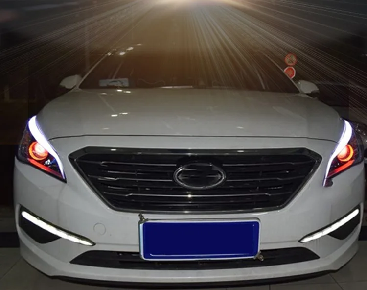 For Hyundai Motor Sonata 9th generation daytime running lights 14-16 modified 9th generation LED daytime running lights fog li