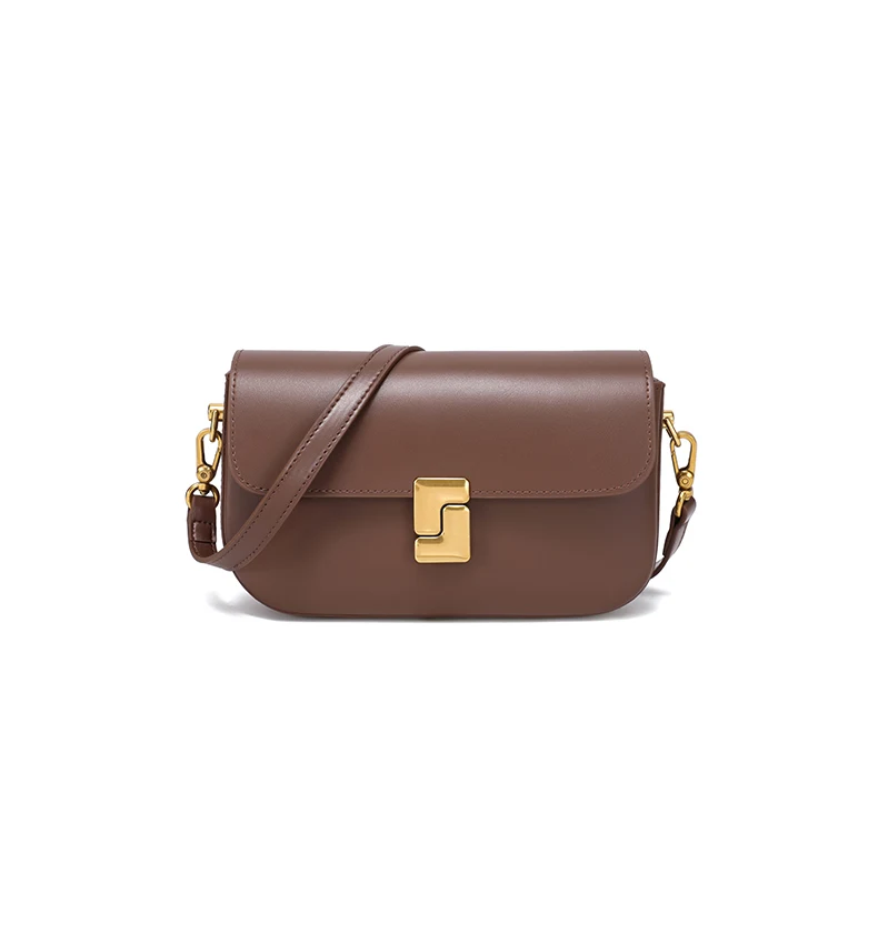 Women’s Split Leather Shoulder Bag Trend Brand Small Square Bags Luxury Designer Handbag Messenger Bag for Female