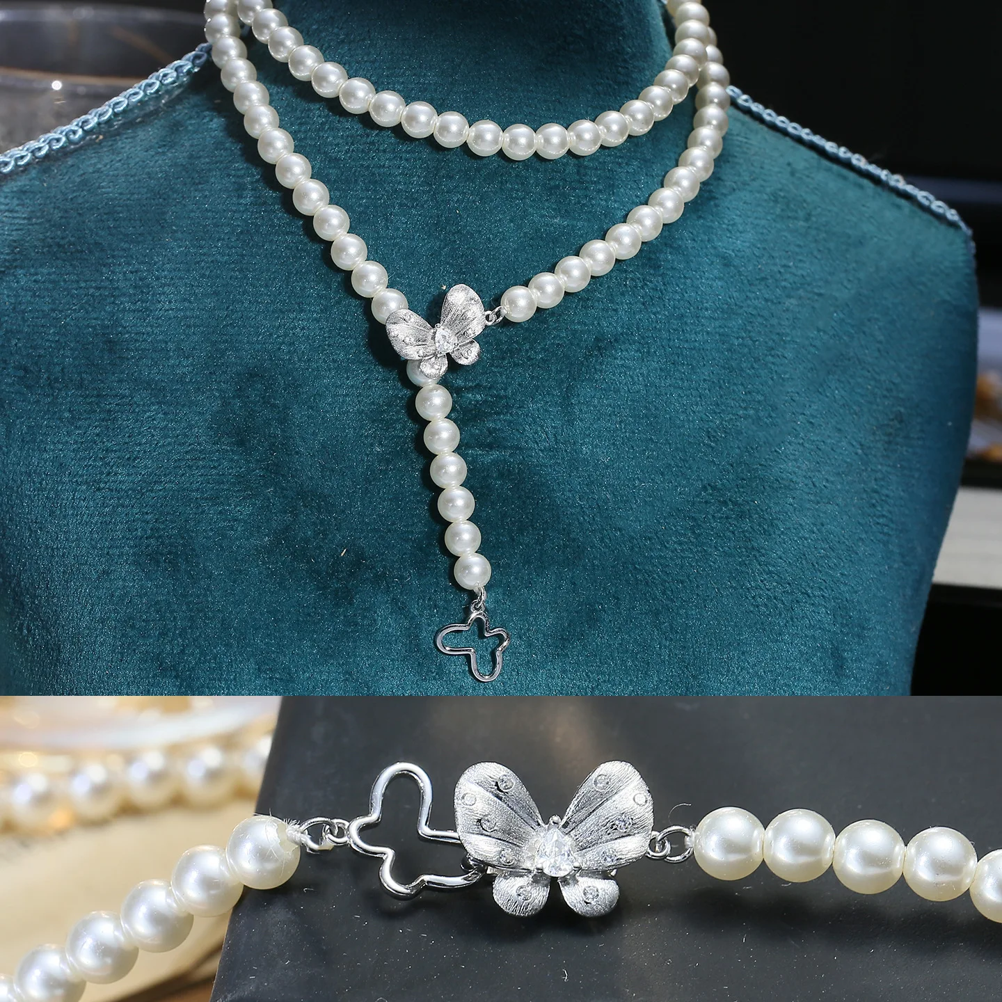 diy-s925-pure-silver-pearl-necklace-bracelet-clasp-sweet-girl's-sweater-chain-clip-y-chain-buckle-fashion-jewelry