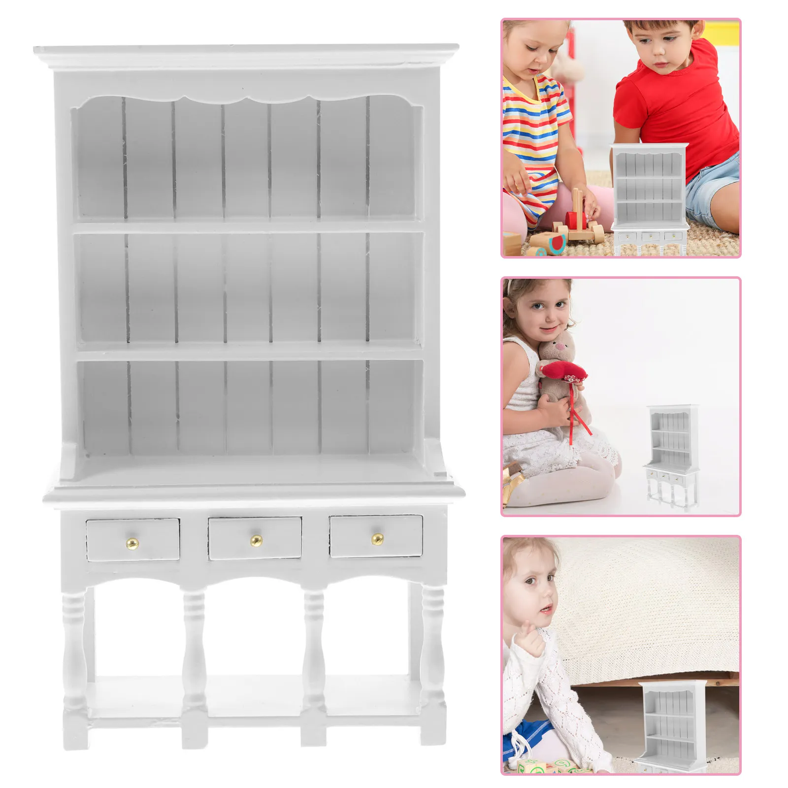 

Миниатюрный деревянный шкаф-витрина, цветной, легкий, для хранения, идеально подходит для микросцен и декораций.