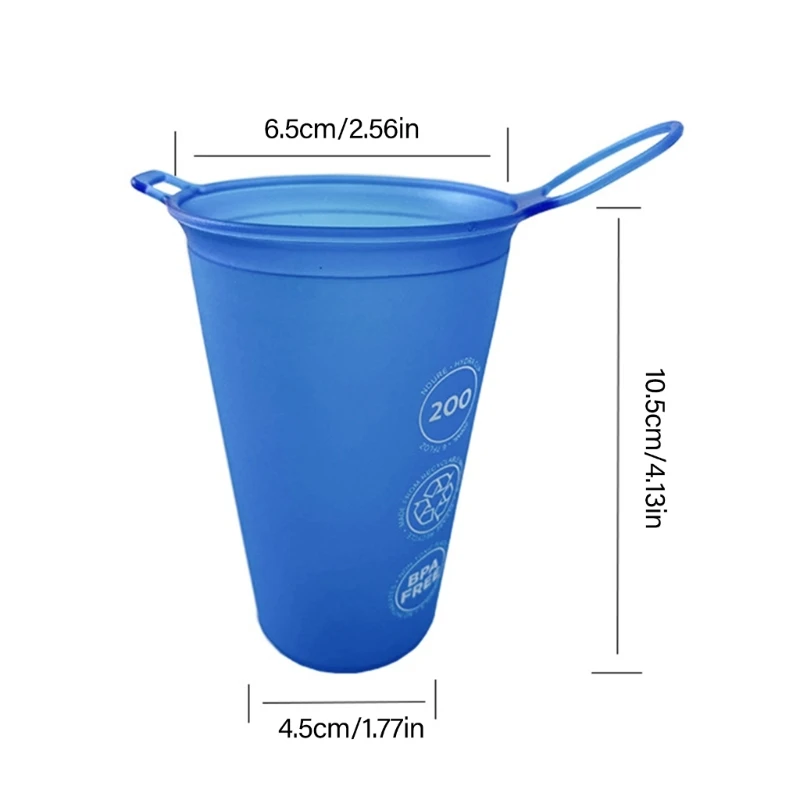 200ml Foldable Sports Water Cup Soft Drinking Cup Portable Running Water Cup Kettles Outdoor Sport Running Water Bottle