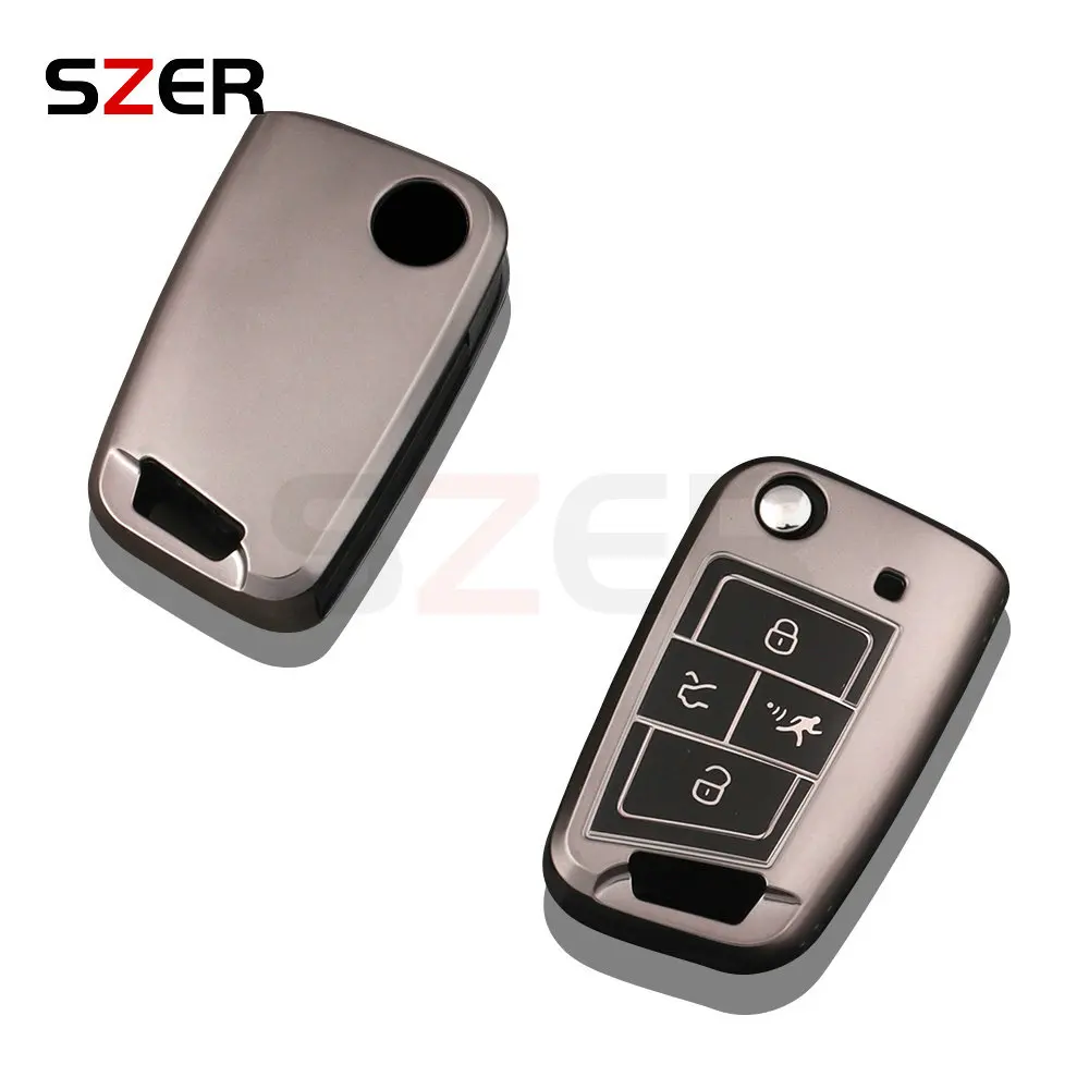 3 4 Button TPU Car Key Case Cover For VW Volkswagen Golf 7 MK7 Tiguan MK2 For SEAT Ateca Leon FR 2 Ibiza For Skoda Octavia Fob