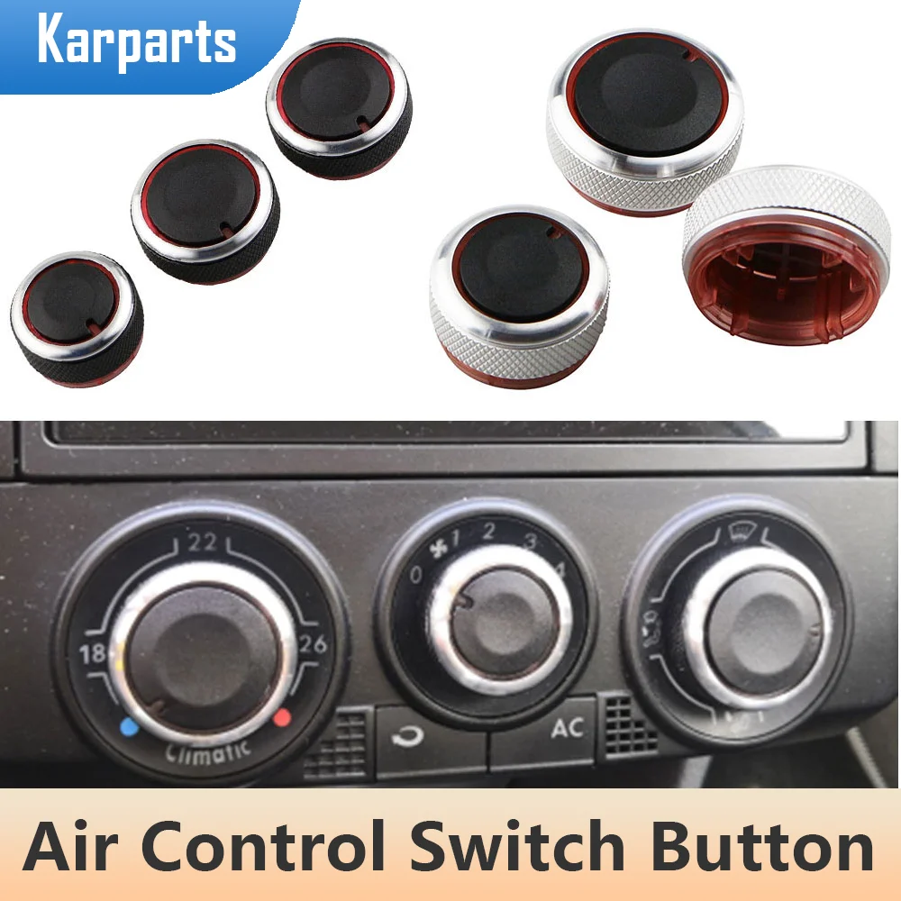 

Aluminum Alloy Car Air Conditioning Knob AC Knob Heat Control Switch Button for VW POLO 2004-2013 MK4 MK5 9N 9N3 6R Accessories