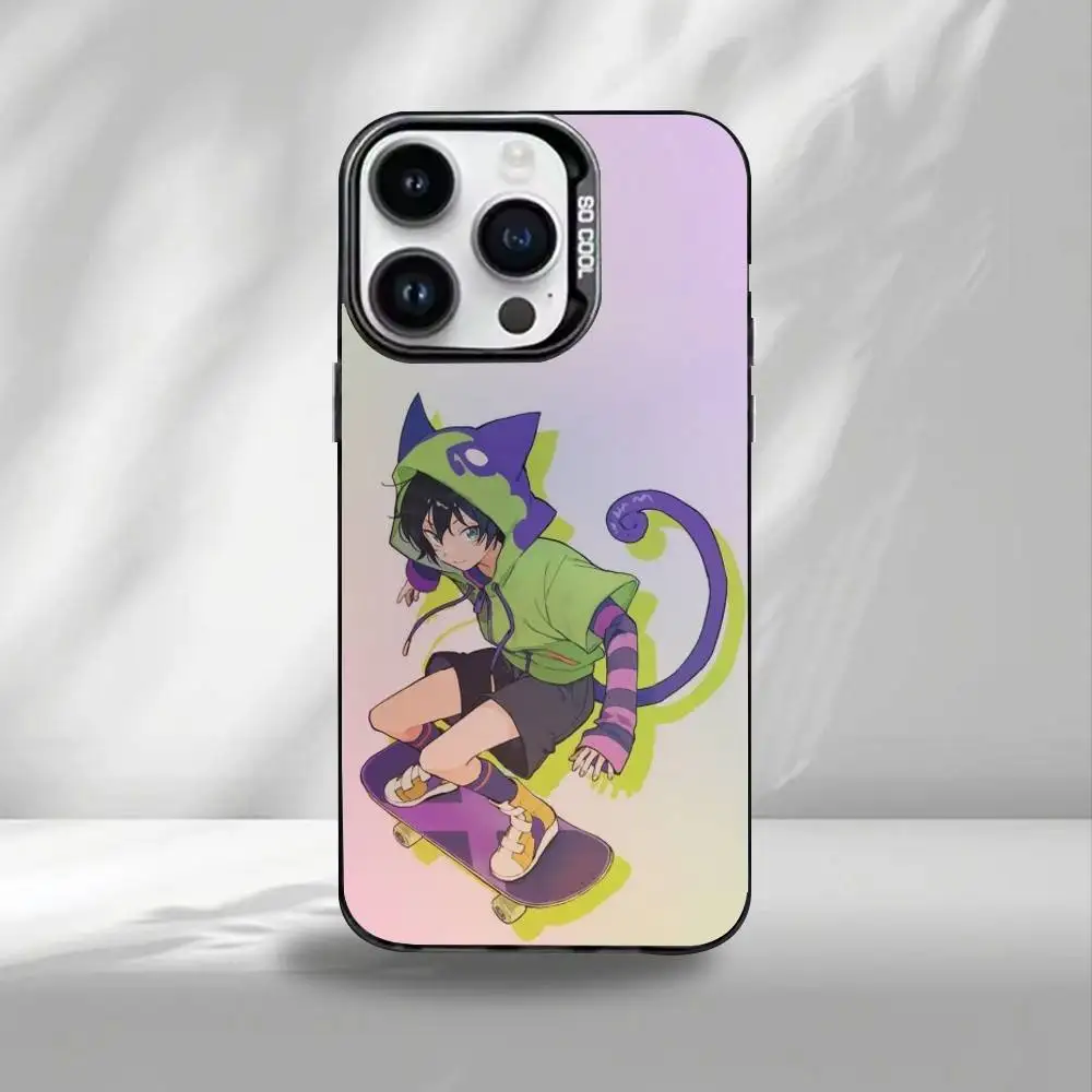 Custodia per telefono I-Infinite Skater per iPhone17,16,15,14,13,12,Pro Max Cover interna placcata in argento color nero