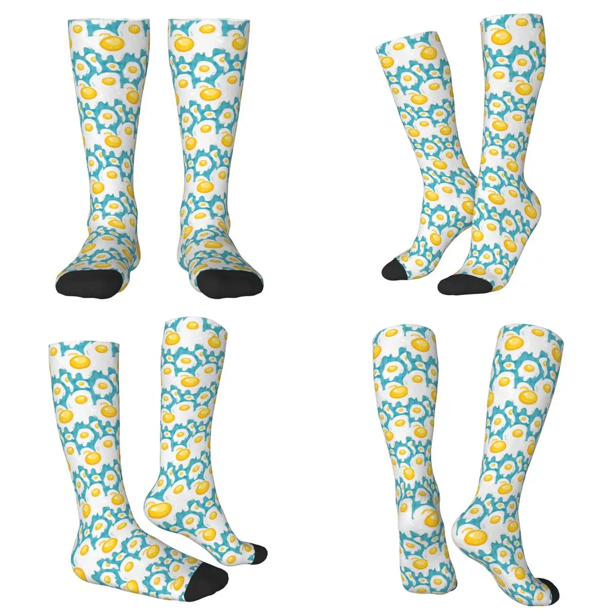 

All Seasons Kawaii Fried Egg Socks Harajuku Sport Middle Tube Socks Soft Funny Stockings for Men Women