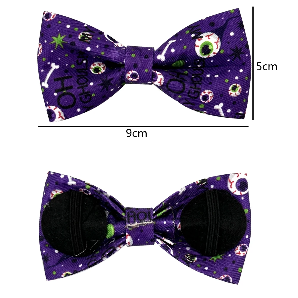 50/100pcs Halloween Style Dog Bowtie Dogs Accessories Sliding Pet Dog Bow Tie Dog Collar Dogs Pets Bowties Movable Pet Supplies