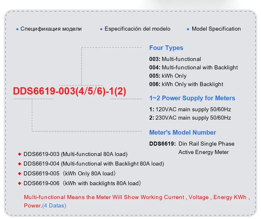 Thuis Gebruik 80A Belasting 1 Fase 2 Draden Lcd Digitale Display Wattmeter Stroomverbruik Energie Kwh Elektriciteit Meter Ac 230V 50Hz