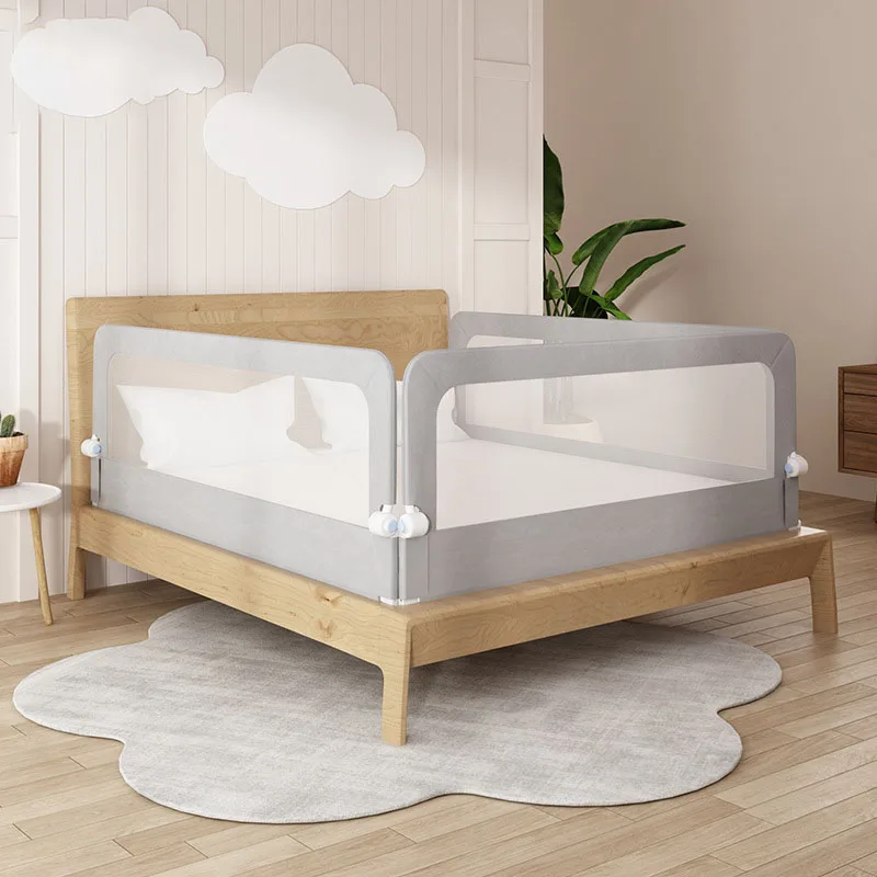 Trilhos de proteção para cama de bebê, 150cm-200cm, cerca invisível, recém-nascido, dobrável, para evitar queda de cama (1 lado)