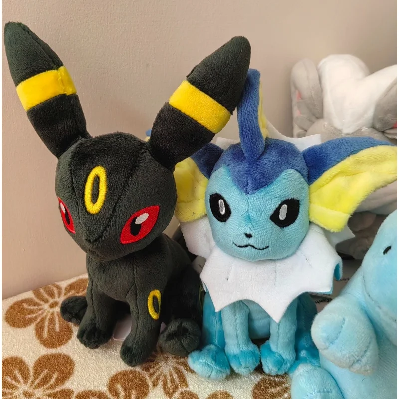 Love At First Sight Lying Pose Soft Stuffed Anime Glaceon Sylveon Enthusiasts Ornament Collectible Decoration Adult Gifts Toys