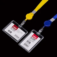 Funda para tarjeta de trabajo de empleado, funda para soporte de insignia, plástico duro transparente, etiqueta de identificación Horizontal Vertical, acceso para pase de negocios