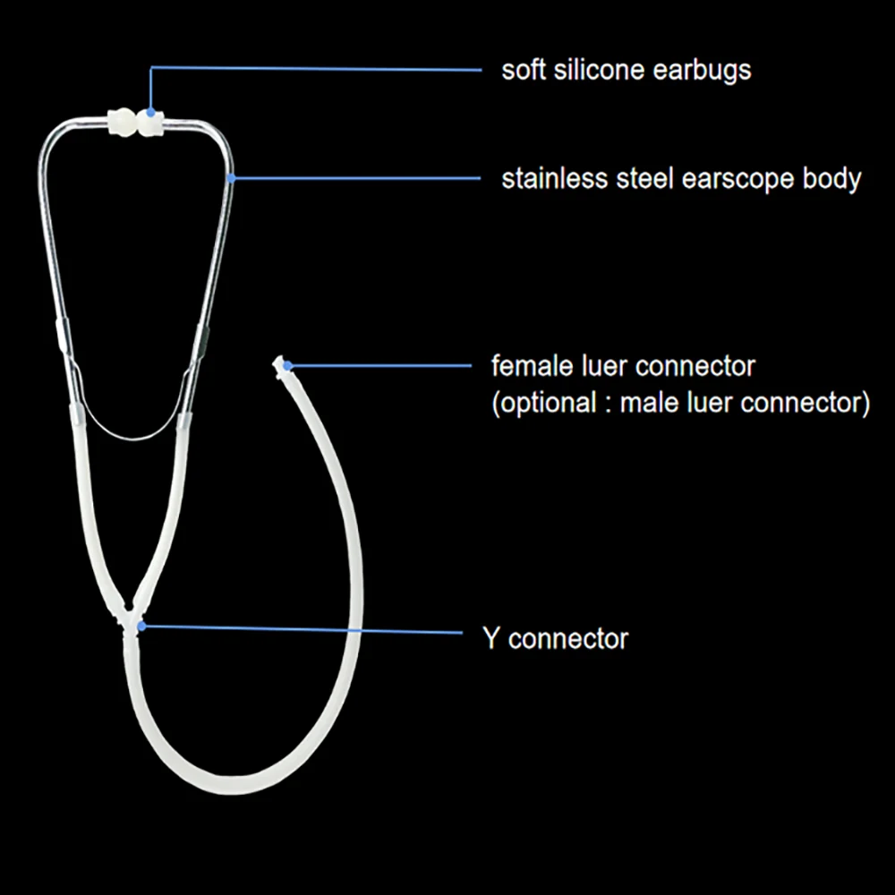 Medical Ozone Stethoscope for Ear Insufflation with Soft Silicon Earplug