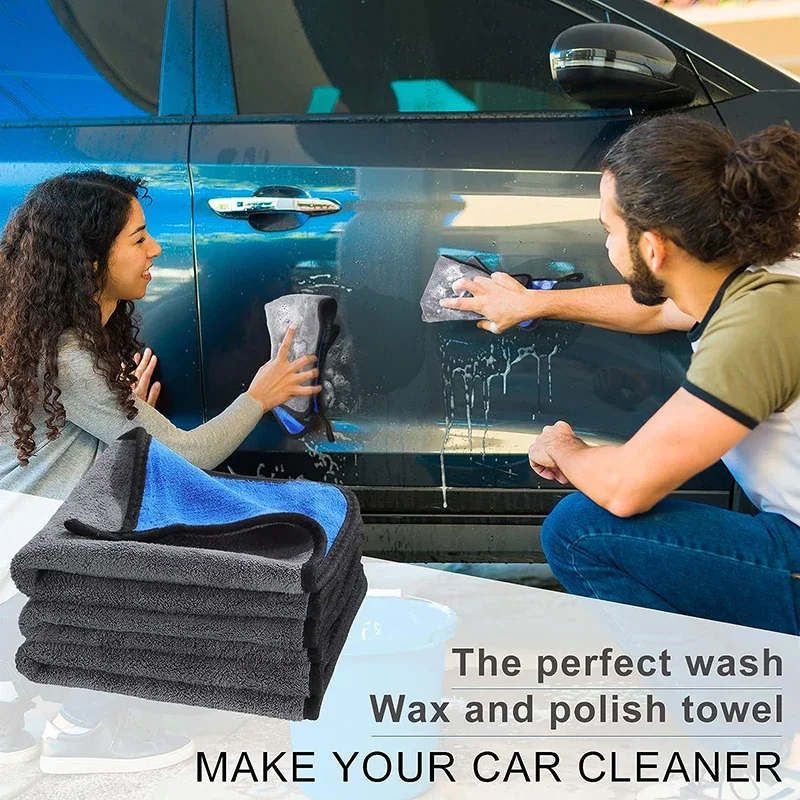 Professional Microfiber Towels for Cars Wash Drying 800 GSM Thick Plush Cleaning Cloth Auto Detailing Absorbent Car Drying Towel