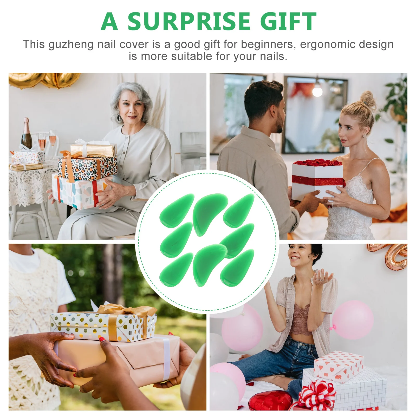 

8Pcs Guzheng Nail Covers Comfortable Fingertip Protectors for Guzheng Practice Musical Instrument Picks Thumb Finger Picks