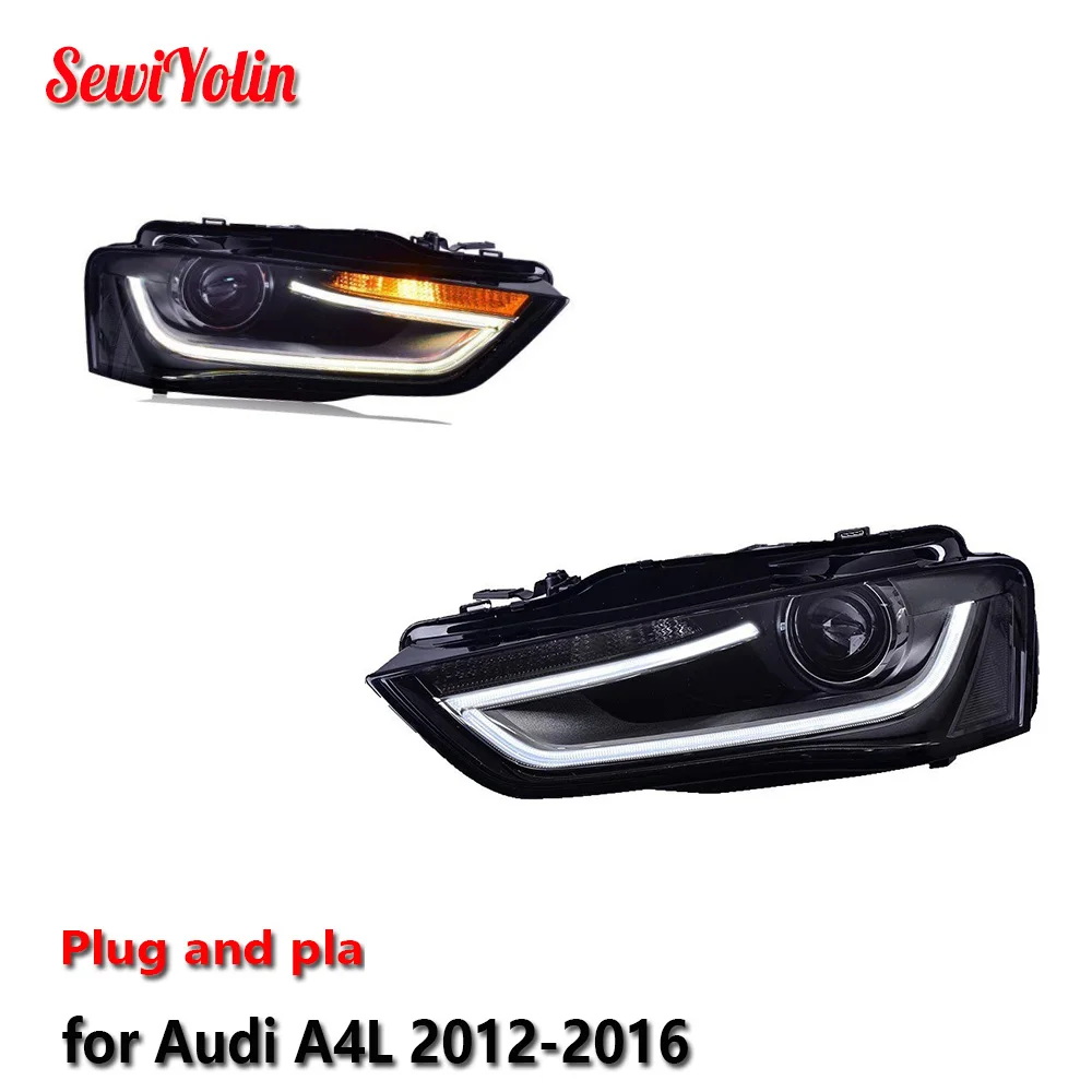 Car Styling Headlights for Audi A4 LED Headlight 2012-2016 A4L Head Lamp DRL Signal Projector Lens Automotive Accessories