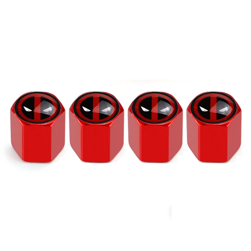 4pcs Anime Cartoon Marvel Deadpool Universal Car Wheel Tire Valve Stem Caps Air Covers for Volkswagen Maserati Mazda KIA Subaru - view 4