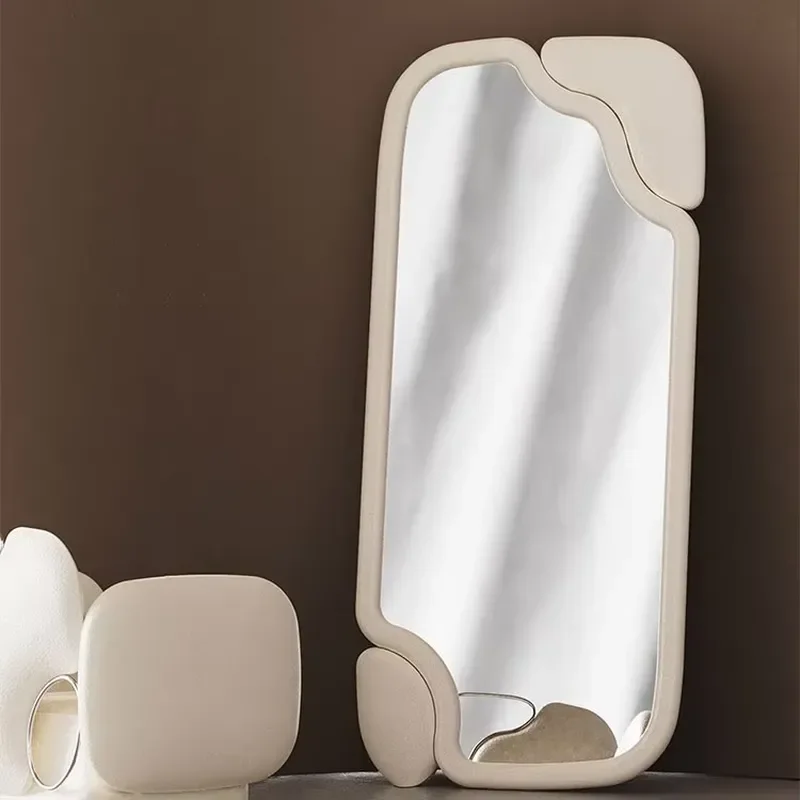 Full Length Standing Mirror with Black Gold Metal Frame Custom Vaulted Floor Body Trim Wall Mounted Large Rectangle Home