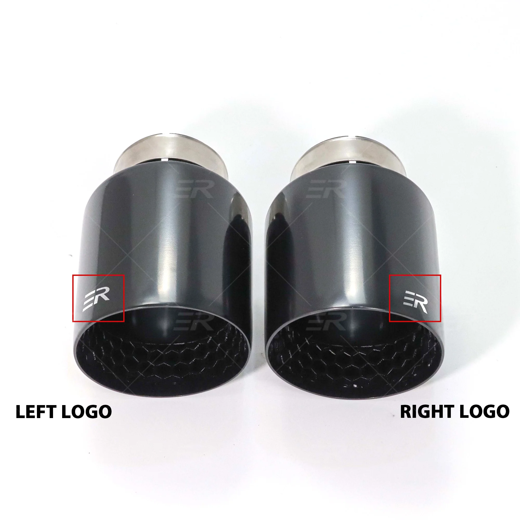 ER Upgrade Exhaust Tip Car accsesories Honeycomb matte black Stainless Muffler for Golf GTI MK7 Tail Tips Modify ER LOGO