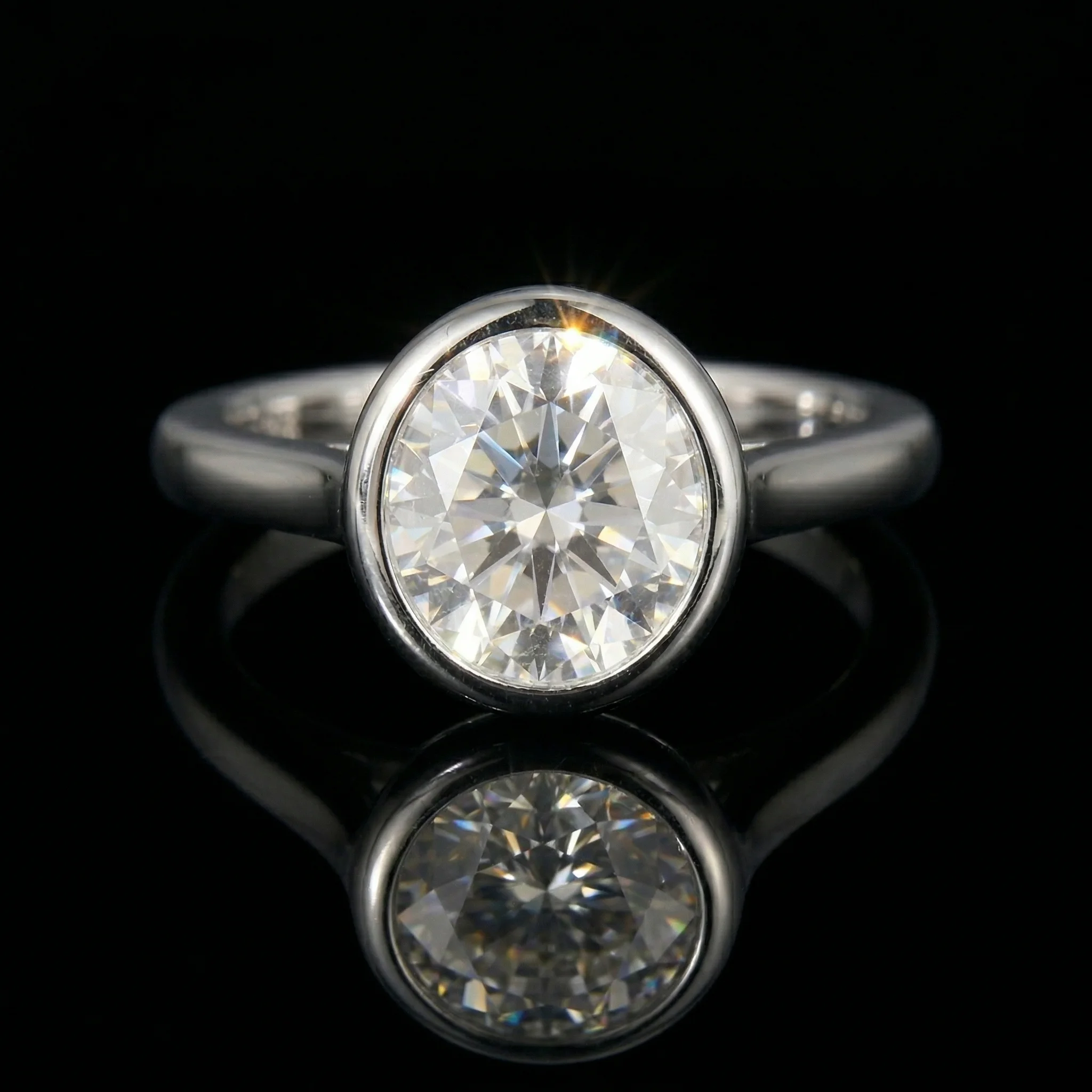 

Luxury 3ct Oval Moissanite Ring for Women, D Color VVS1 GRA Certified Moissanite Solitaire Band, S925 Sterling Silver Wedding