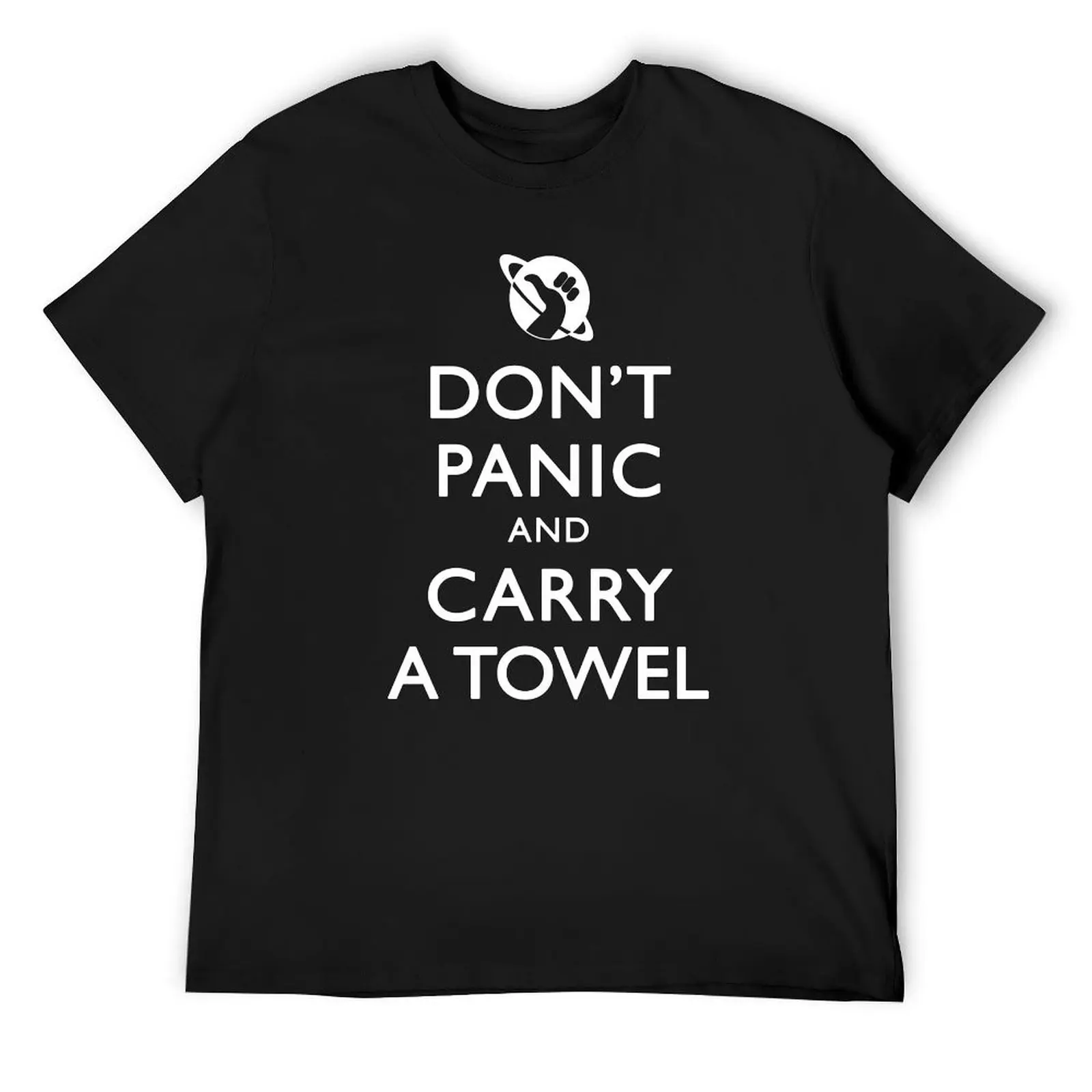 

Don't Panic and Carry a Towel T-Shirt graphic tee shirt anime tops shirts men graphic