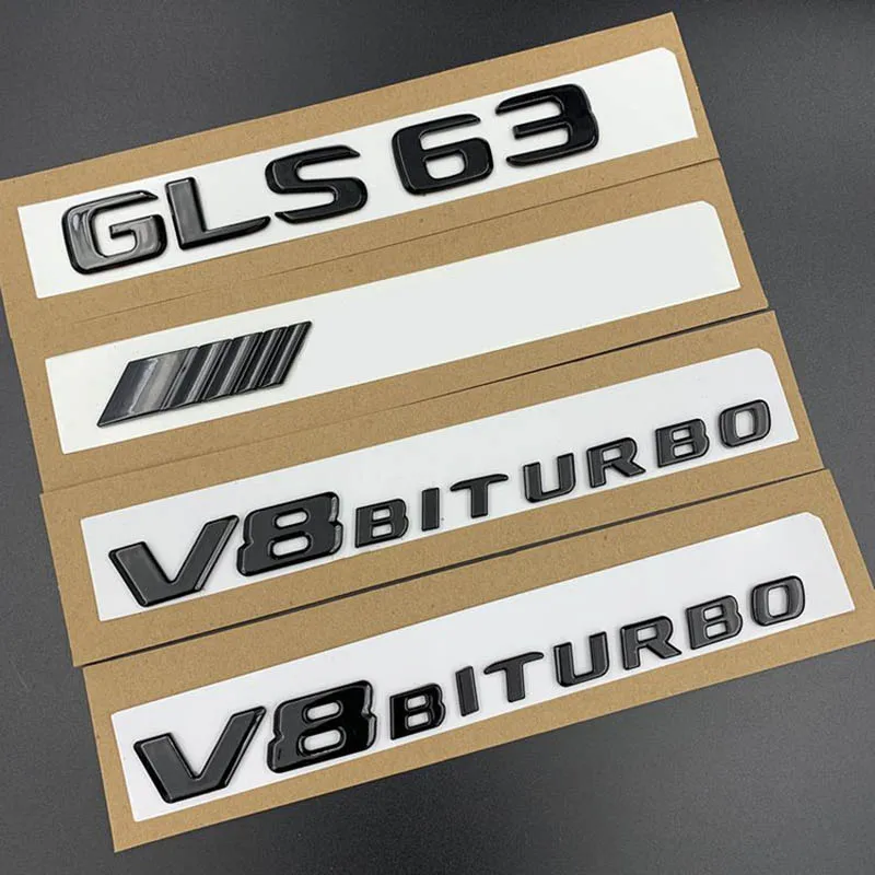 

3d ABS Letters Car Styling Fender Side Bdge Rear Trunk Logo V8 BITURBO Emblem For Mercedes GLS63 AMG X167 X166 Accessories