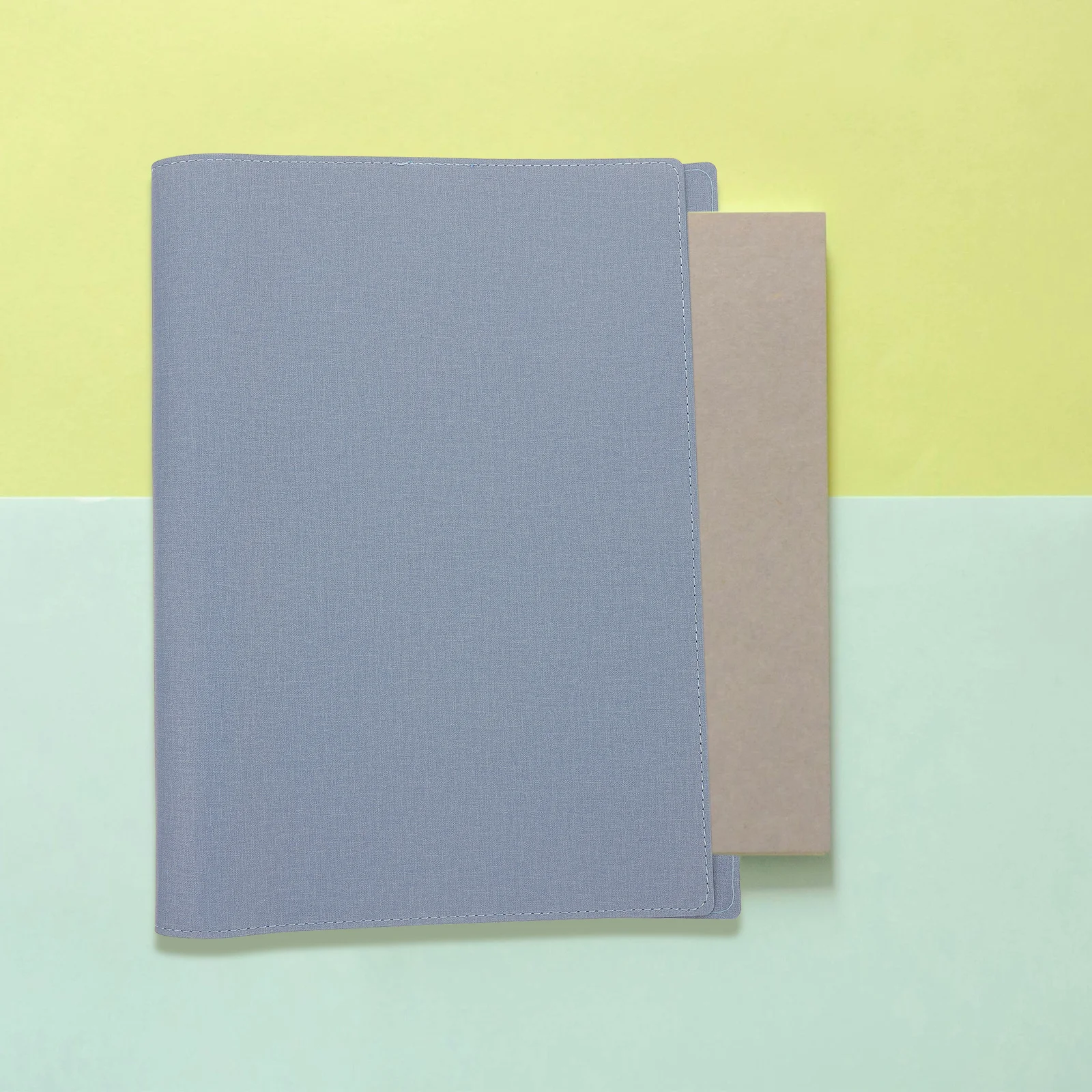 Capa para notebook pu, pasta portátil, clipe ajustável, recarregável, folhas soltas, adequada para estudantes e escritório