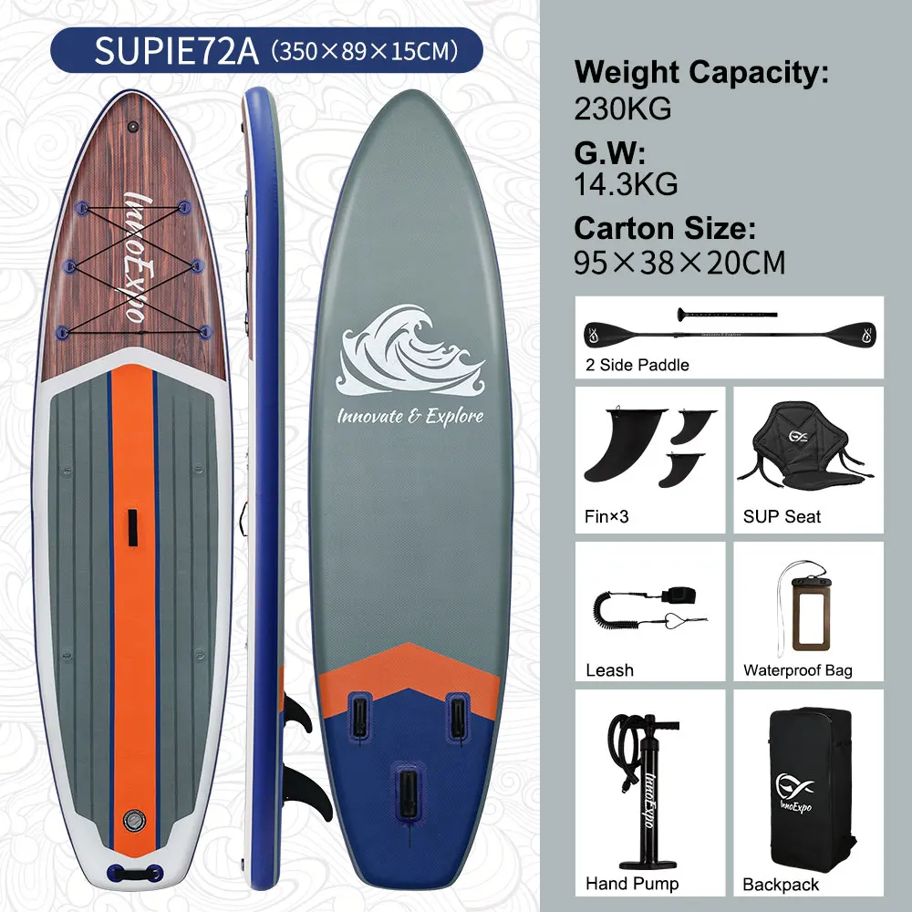 InnoExpo Opblaasbaar Stand Up Paddle Board Paddleboard Surfplank Surf Sup Board 320-350CM Antislip Watersport Paddle Board