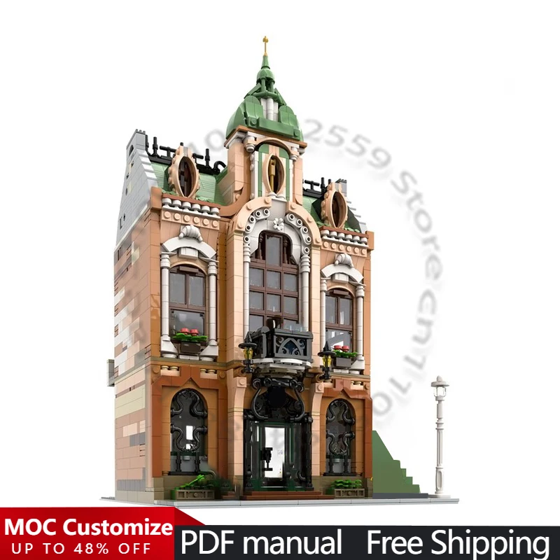 2598 PCS House Street Art Gallery MOC Customize Modular Building Block Educational Model Simple Design DIY Assembly Toy Gift