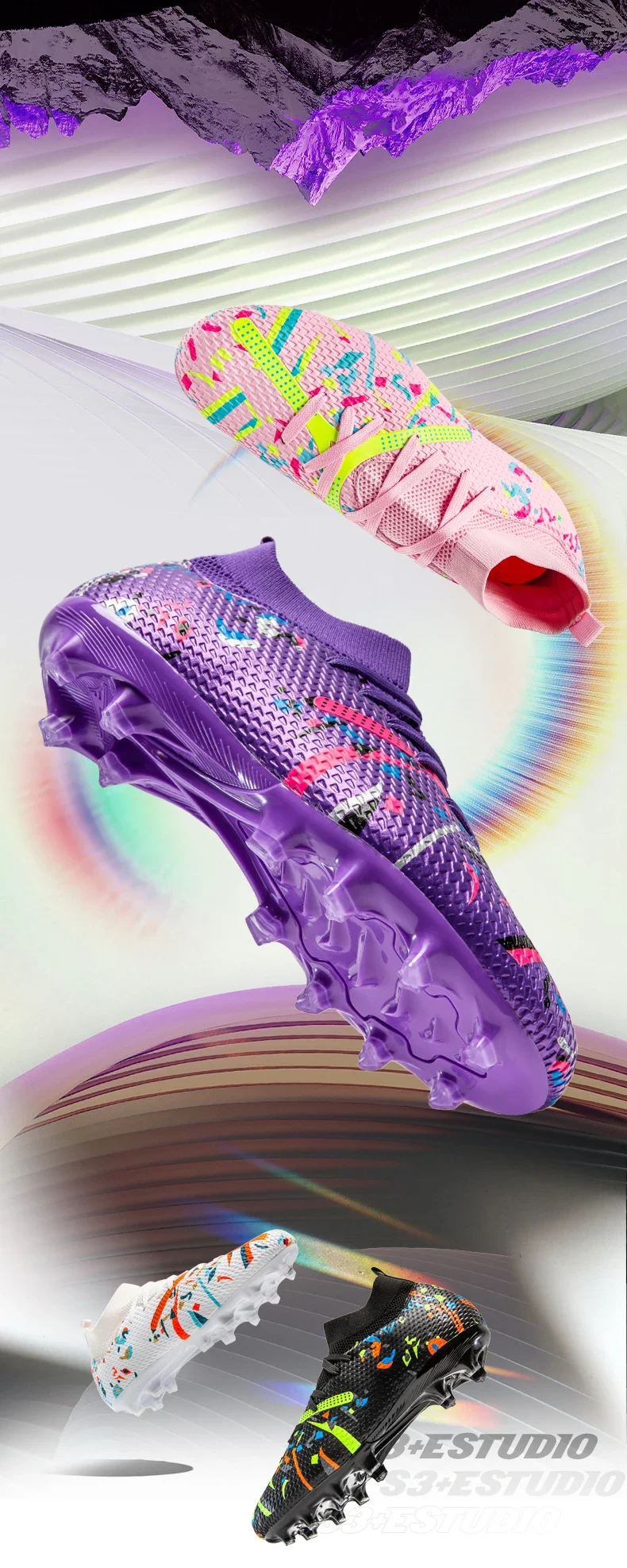 Neue Herren-Fußballschuhe Professionelle Outdoor-Sportschuhe Rutschfeste Trainingsschuhe Sneakers Rasen-Fußballstiefel Ultraleicht Unisex – Detail 3