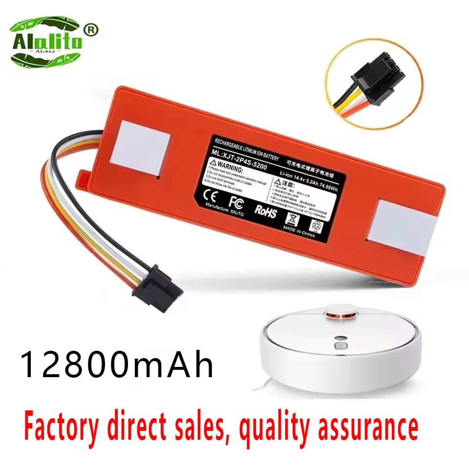 NEW Replacement Battery For Roborock S6 S7 MaxV Q5 Q7 MAX Robot Vacuum Cleaner Accessories Parts Original 14.4V 12800mAh 9800mAh