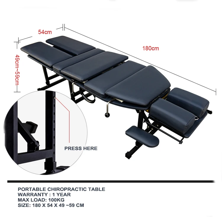 Factory Therapy Height Adjust Chiropractic Bed Portable Folding Chiropractic Table Chiropractic Drop Table