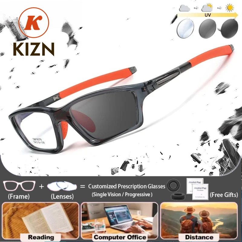 

Очки KIZN (L) для мужчин: модные, спортивные, для велоспорта и баскетбола, с диоптриями для коррекции близорукости, антибликовые, фотохромные, для чтения, в стиле «авиатор»