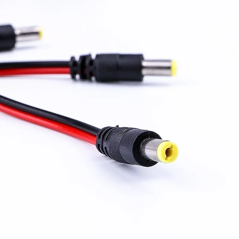 10 pcs/set DC power cord male monitoring power cord 5.5*2.1 connector 12v24v centralized power supply cord dc male