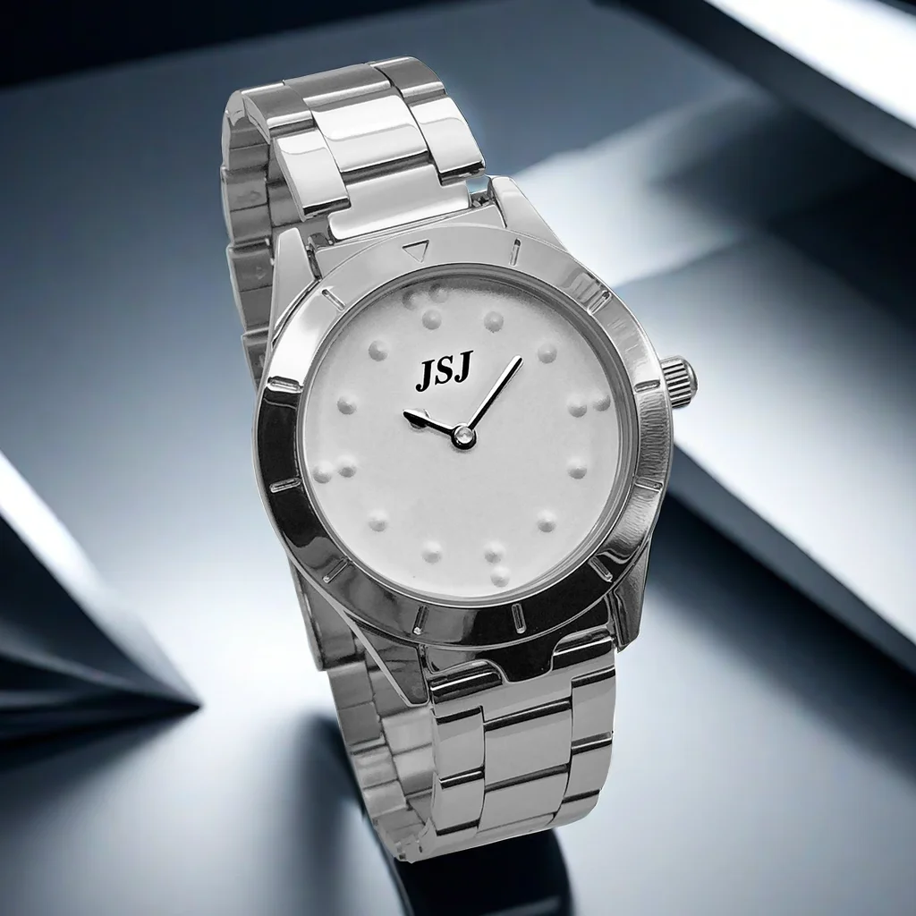 触覚腕時計 - 盲人及び視覚障害者向け 隆起ポイント文字盤搭載