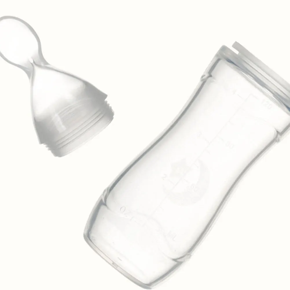 

3Pcs Silicone Feeding Bottle Baby Nursing Milk Bottle Portable Squeeze Spoon for Medicine Juice Travel Use Blue